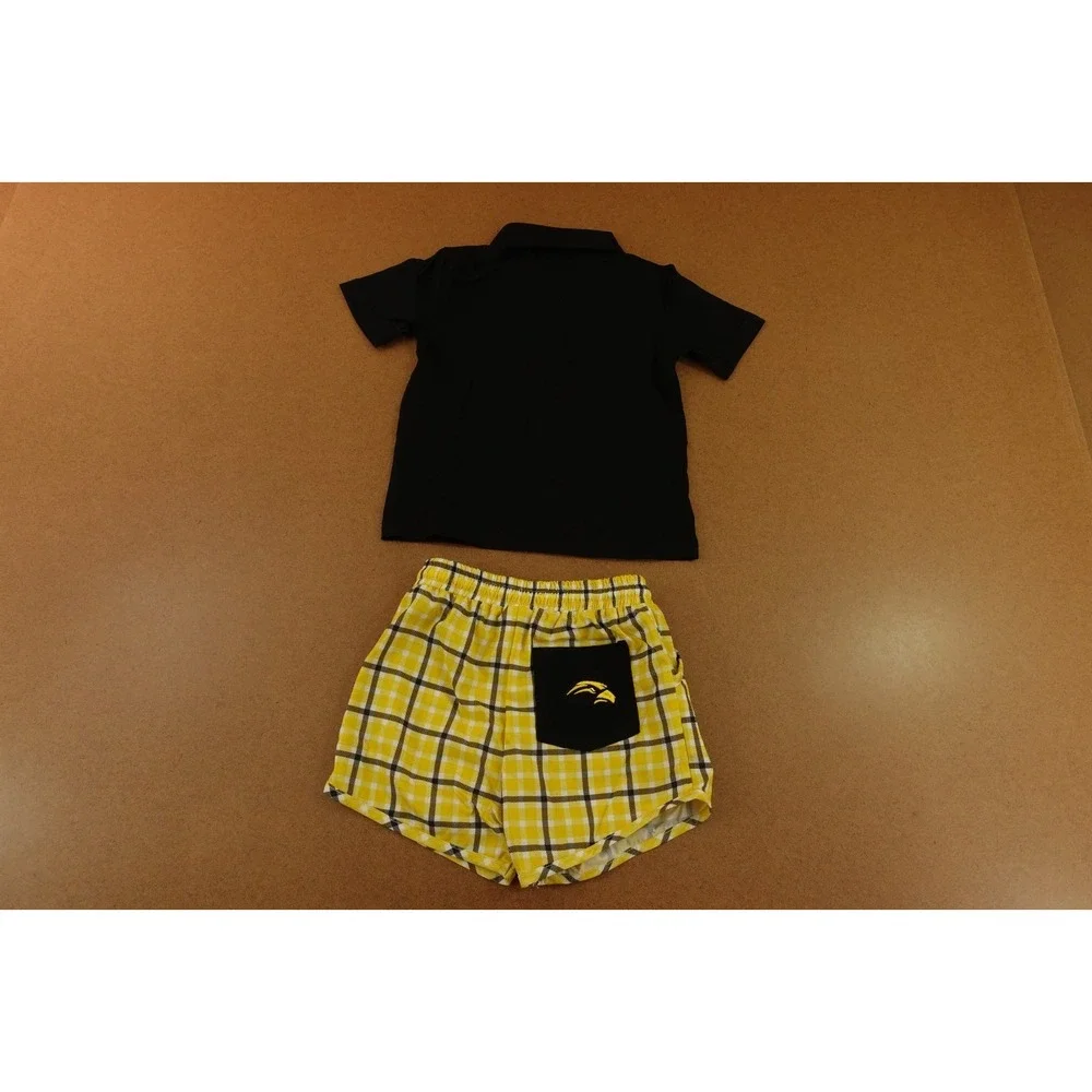 Southern Miss Golden Eagles Toddler Size 3T Black Yellow 2 Piece Shorts Set NWT